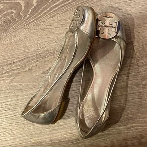 Silver Tory Burch flats